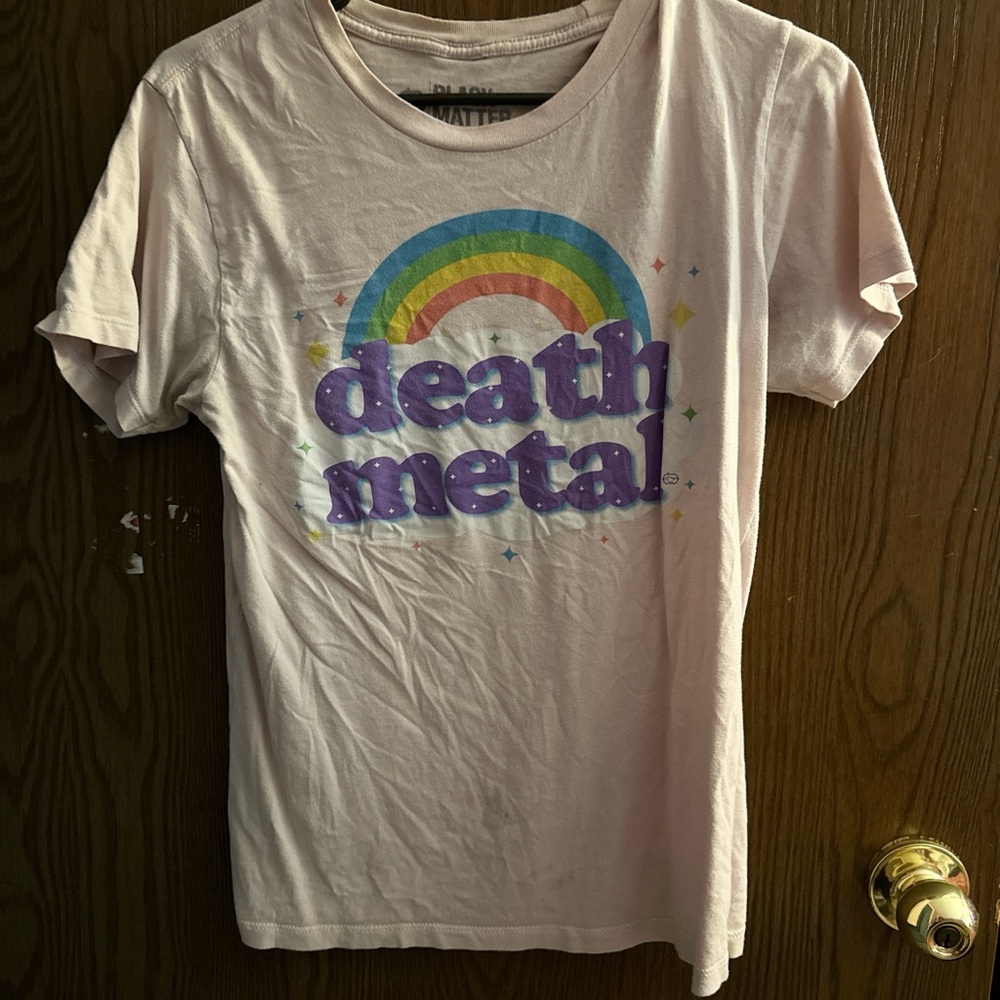 Hot Topic Death Metal Pink Rainbow Tee